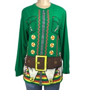 Christmas ugly sweater Holiday top Elf outfit M